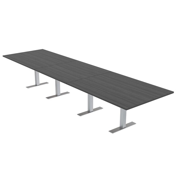 45 in W, 165.75 in L, 29 in H, Engineered Wood Top, Grey